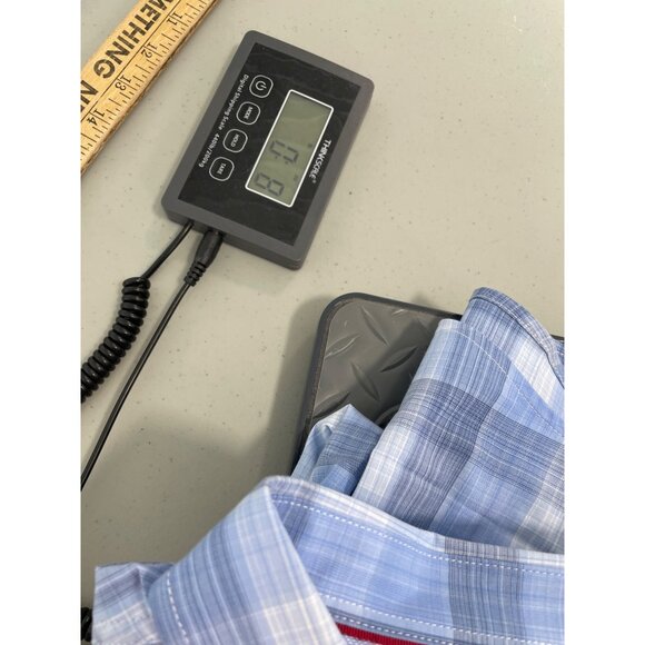 Flag and Anthem MadeFlex Mens M Blue Plaid Button Down Shirt Stretch Wicking - Picture 5 of 7